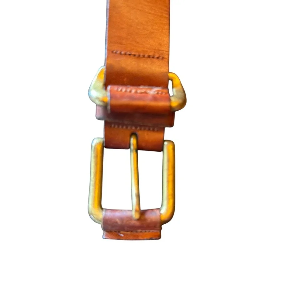 Capezio Belt Brown Genuine Leather Argentina Small Brass Buckle Classic SM